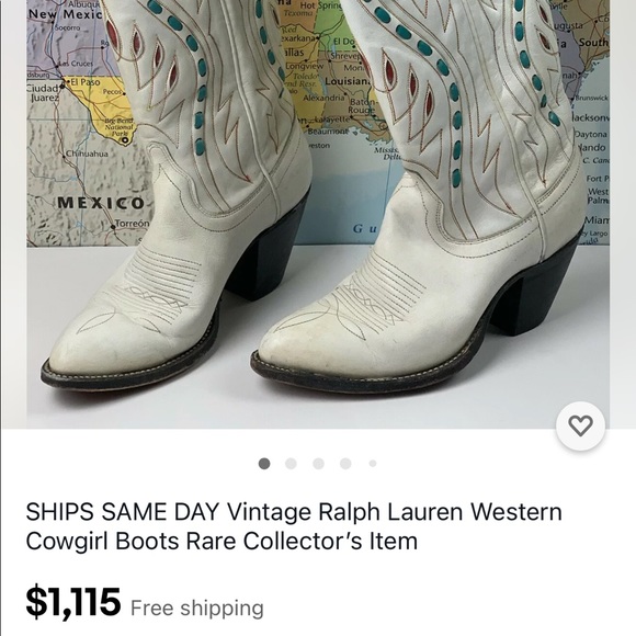 RALPH LAUREN Rare Vintage Lizard Exotic Leather Cowboy Cowgirl Western Boots 7 C - Picture 12 of 15